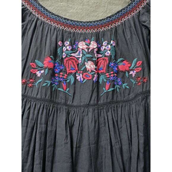 Free People Sunbeams Dress Womens Small A-Line Floral Off Shoulder Mini Cottage - Picture 6 of 8